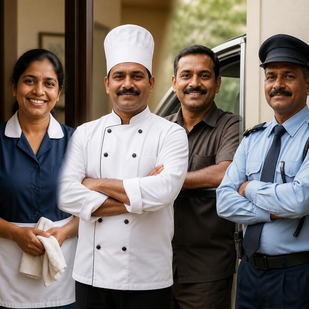 Jasmine Crew verified workers — maid, cook, driver, and security guard